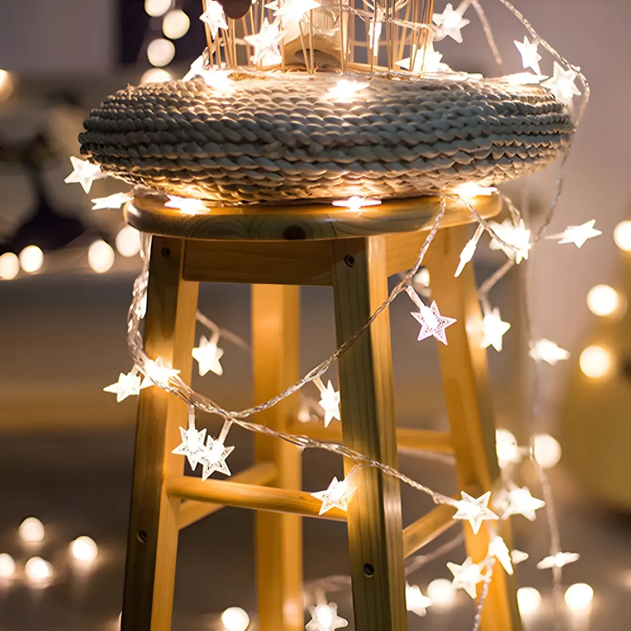 Star and Globe LED Warm Light String Light Image - 7