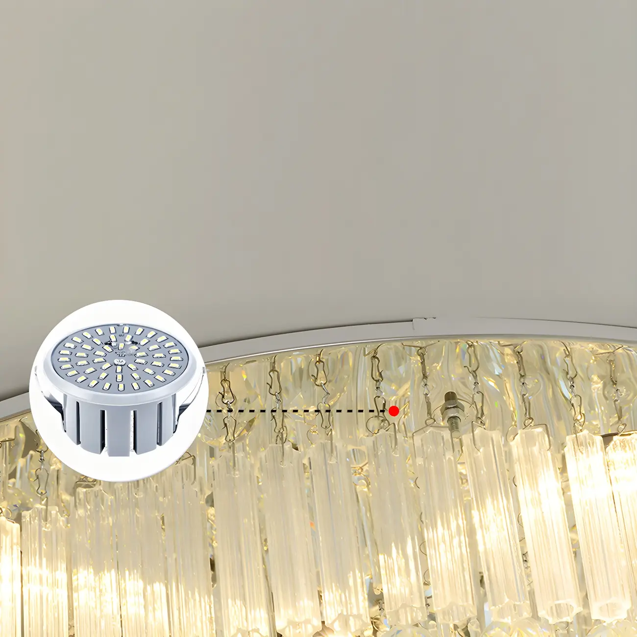 Modern Silver Crystal Rectangle Island Chandelier  Image - 11 | homeyfad