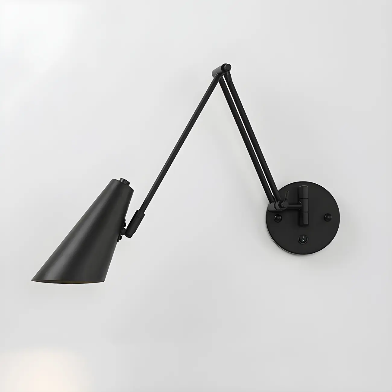 Elegant Streamlined Metal Swing Arm Wall Light Image - 4 | homeyfad