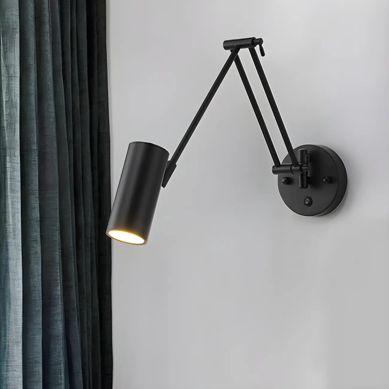 Elegant Streamlined Metal Swing Arm Wall Light Image - 3 | homeyfad
