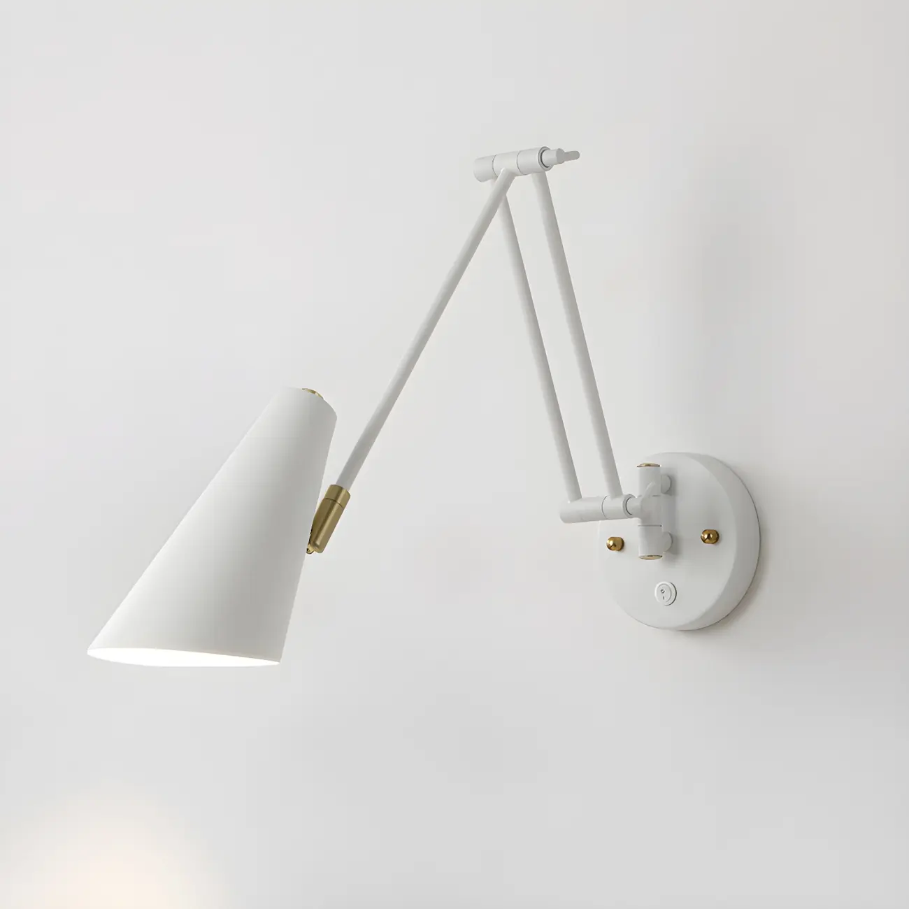 Elegant Streamlined Metal Swing Arm Wall Light Image - 10 | homeyfad