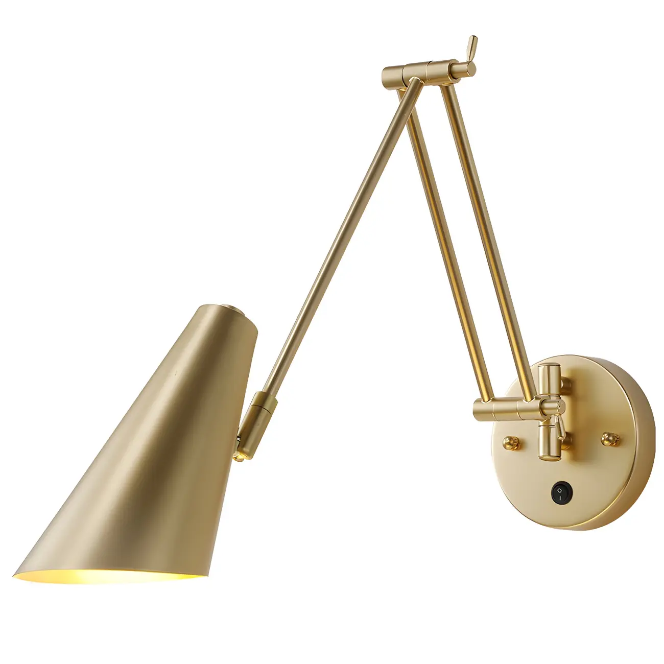 Elegant Streamlined Metal Swing Arm Wall Light Image - 14 | homeyfad