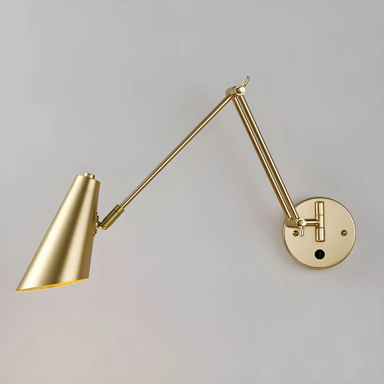 Elegant Streamlined Metal Swing Arm Wall Light Image - 6 | homeyfad