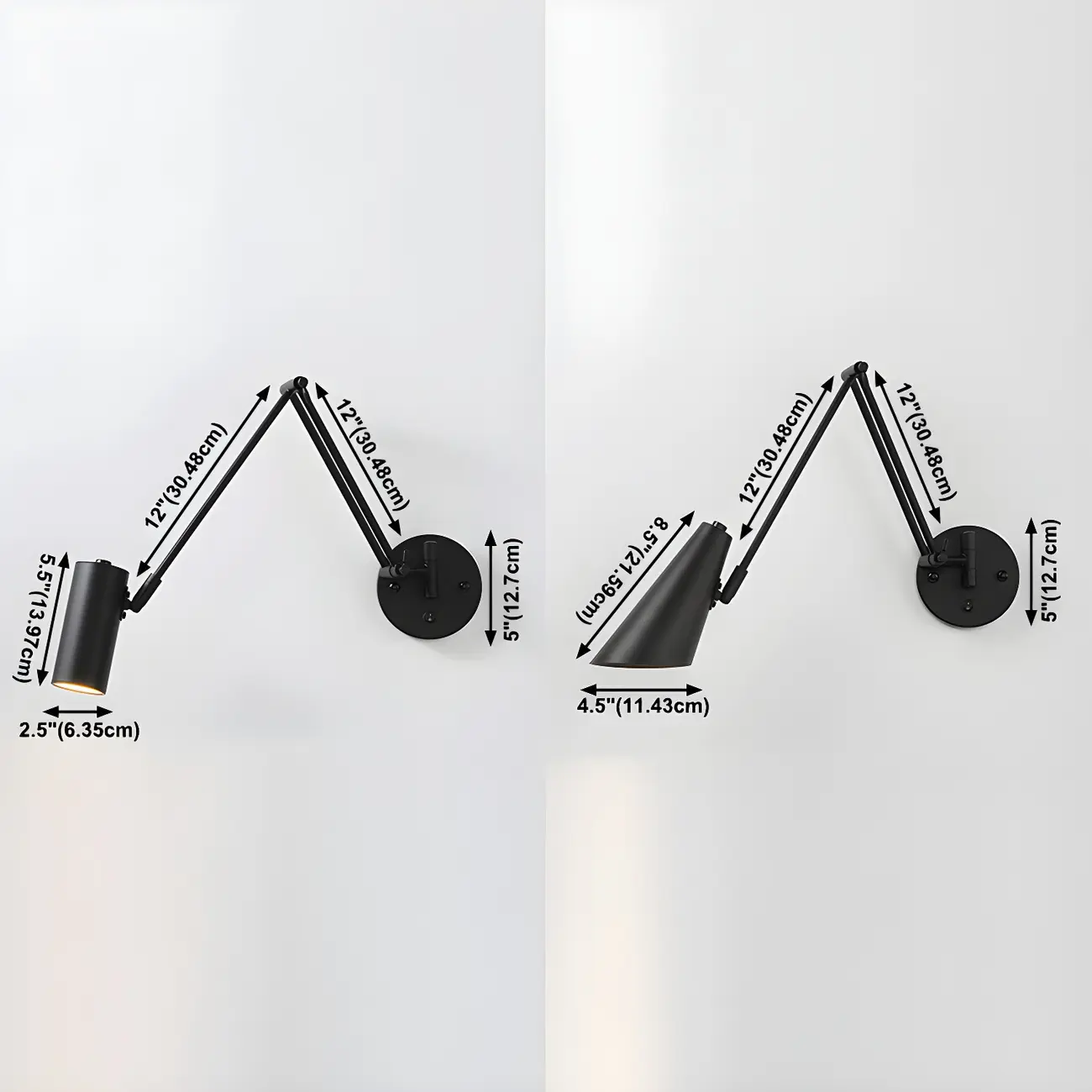 Elegant Streamlined Metal Swing Arm Wall Light Image - 17 | homeyfad