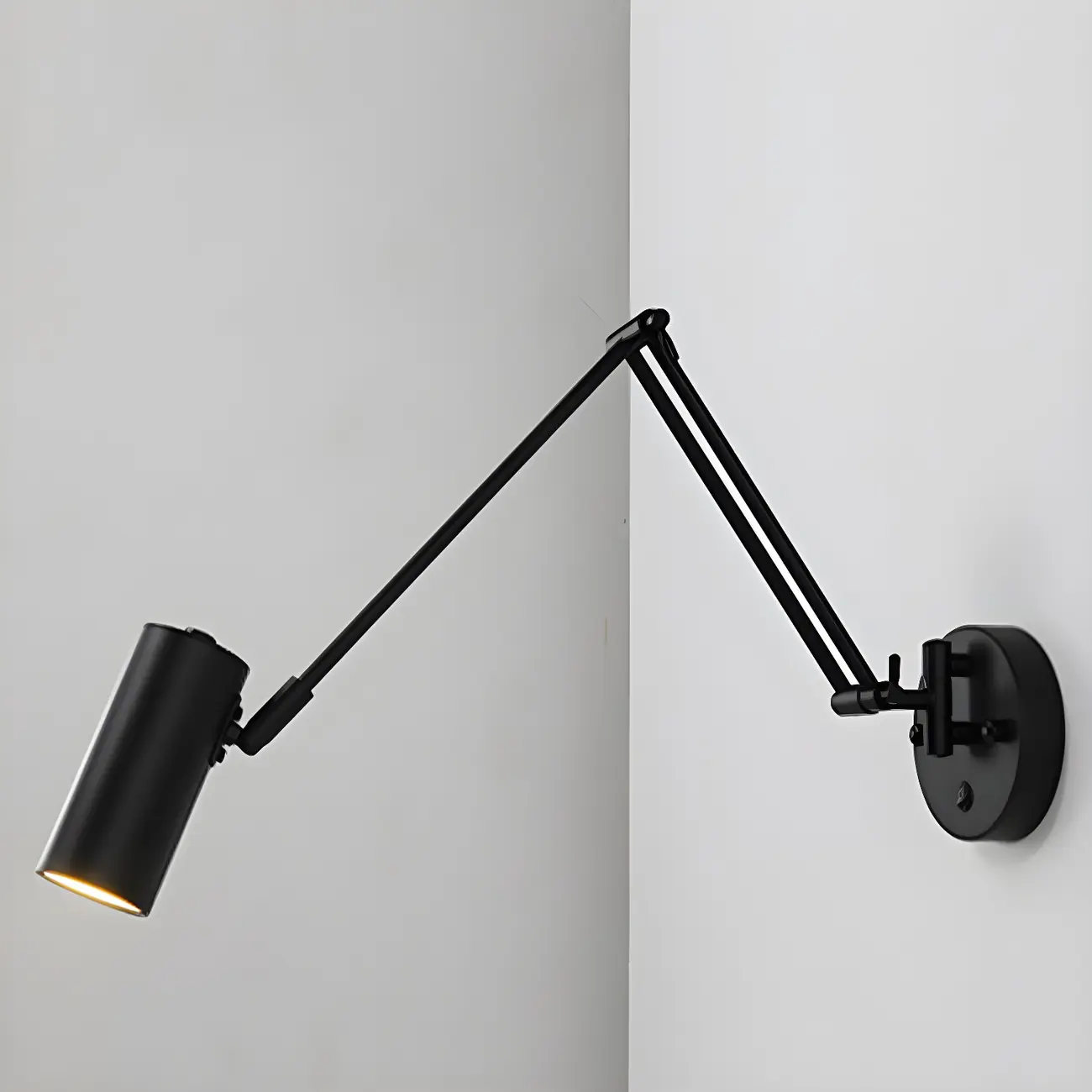 Elegant Streamlined Metal Swing Arm Wall Light Image - 7 | homeyfad