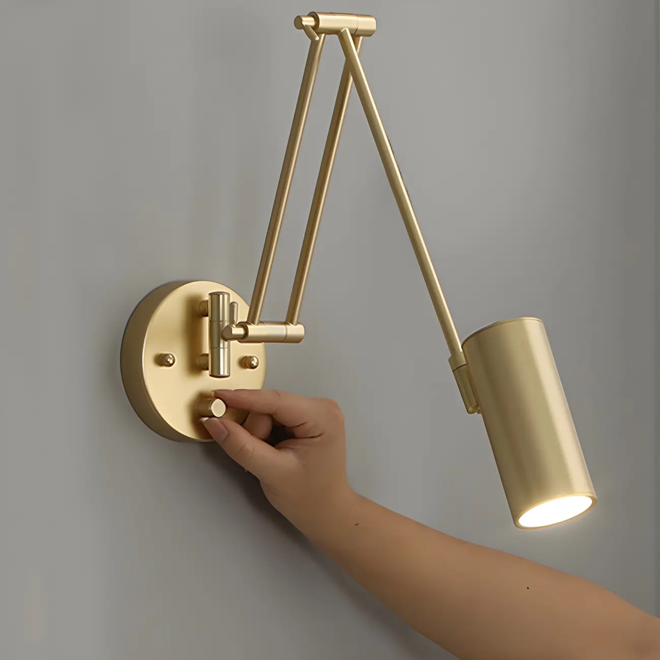 Elegant Streamlined Metal Swing Arm Wall Light Image - 12 | homeyfad