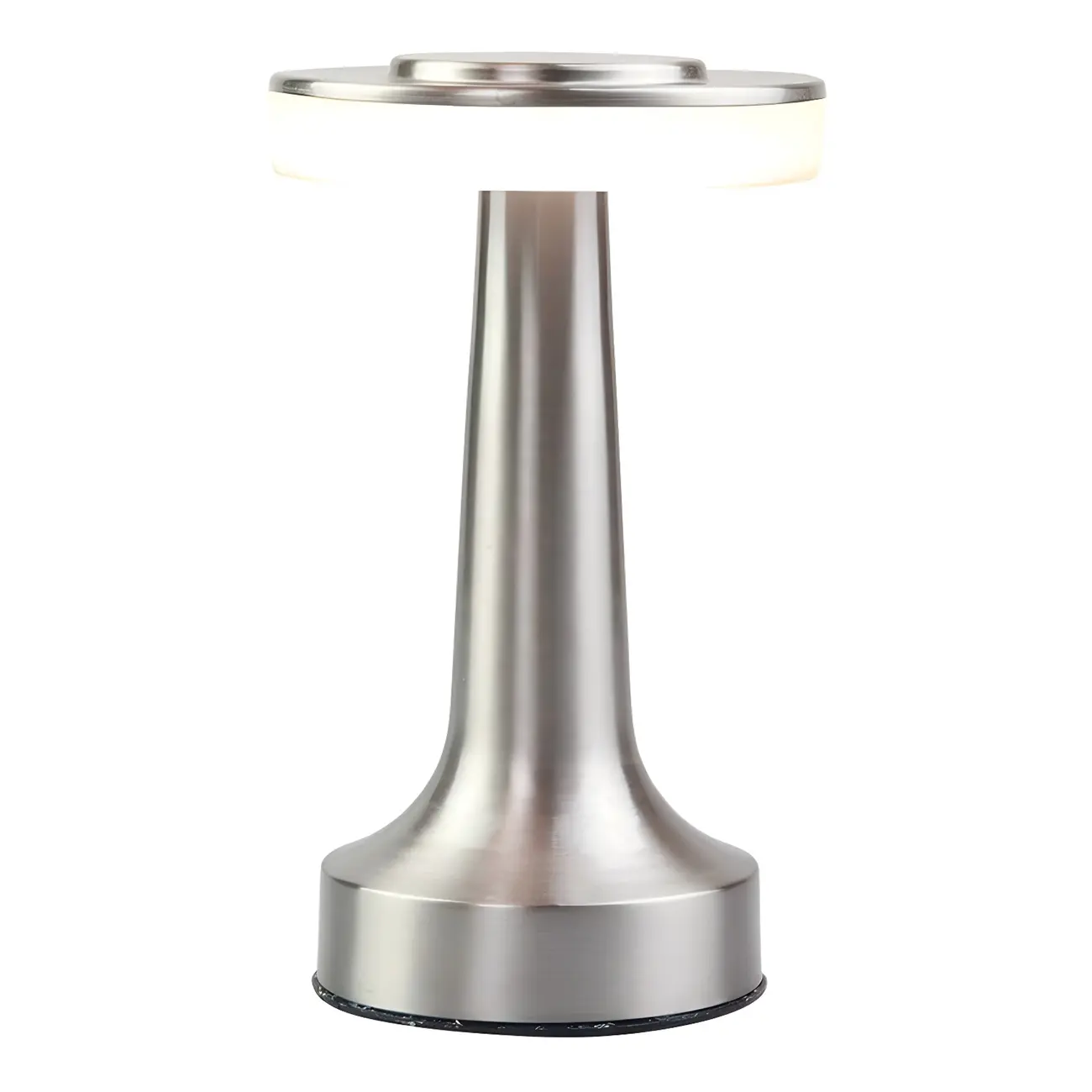 Gold Metal LED Drum Shade Cordless Table Lamp Image - 9 | homeyfad