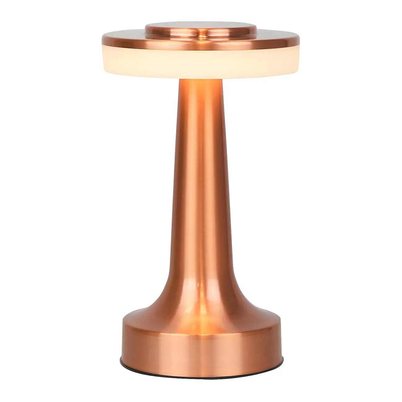 Gold Metal LED Drum Shade Cordless Table Lamp Image - 10 | homeyfad