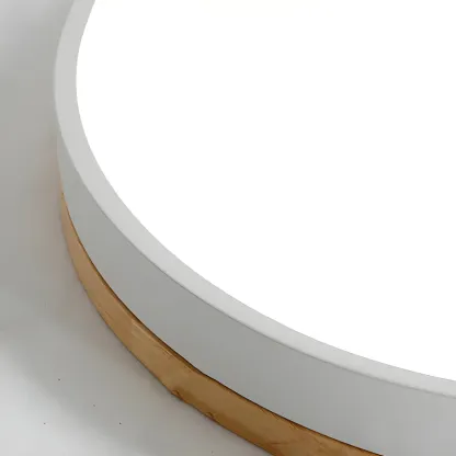 Colorful Round Wooden LED Flush Mount Ceiling Light Dimmable