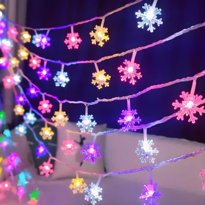 Snowflake Color-Changing LED Colorful String Light Image - 1