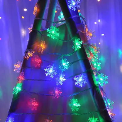 Snowflake Color-Changing LED Colorful String Light Image - 2