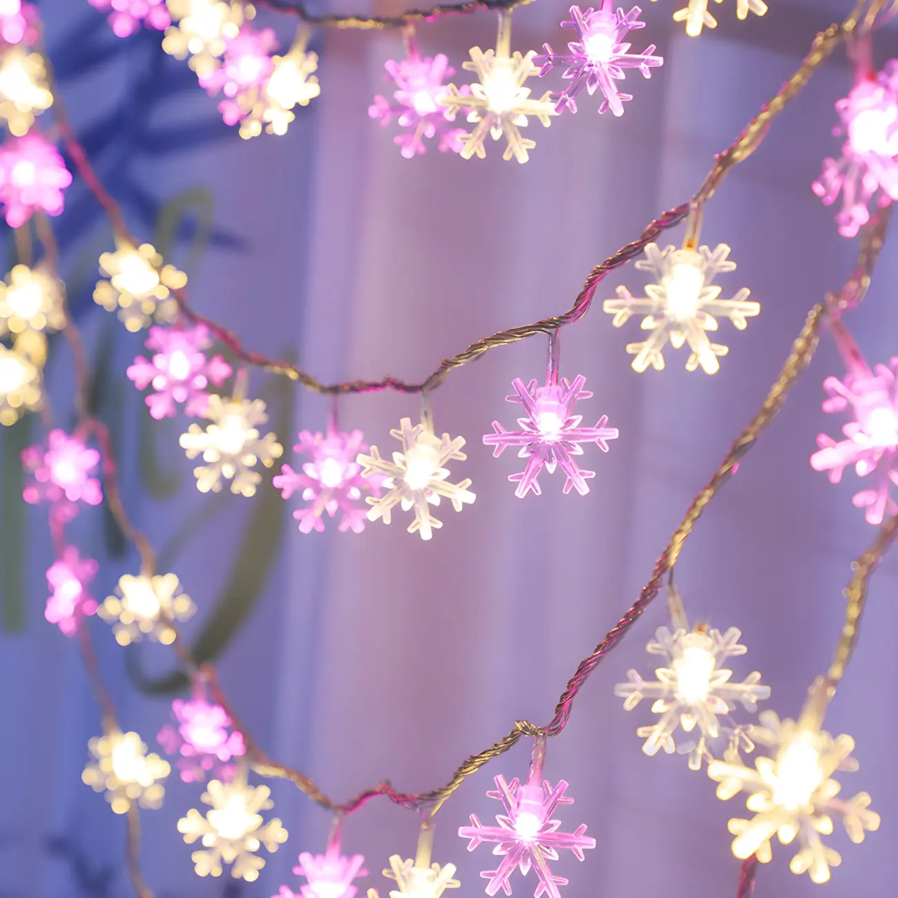 Snowflake Color-Changing LED Colorful String Light Image - 3 | homeyfad