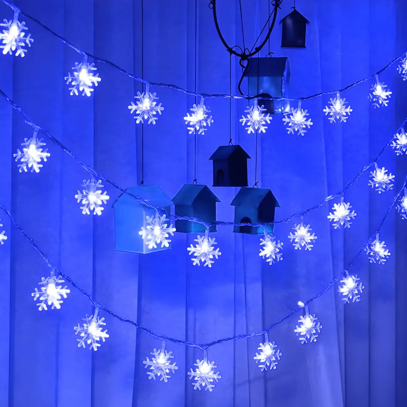 Snowflake Color-Changing LED Colorful String Light Image - 4