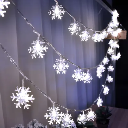 Snowflake Color-Changing LED Colorful String Light Image - 5