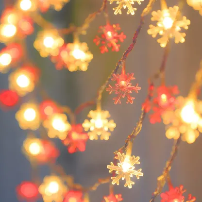 Snowflake Color-Changing LED Colorful String Light Image - 8