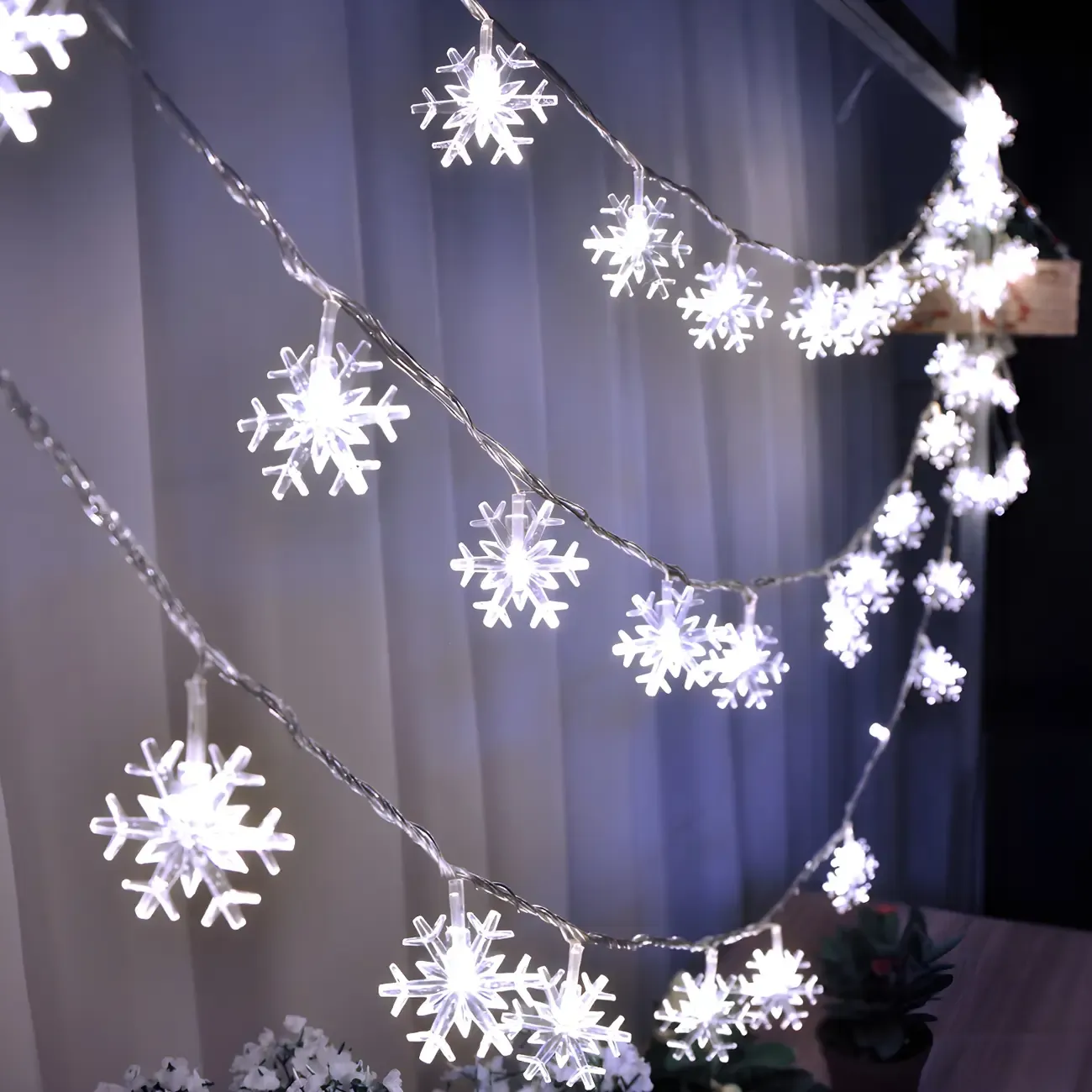Snowflake Color-Changing LED Colorful String Light Image - 11