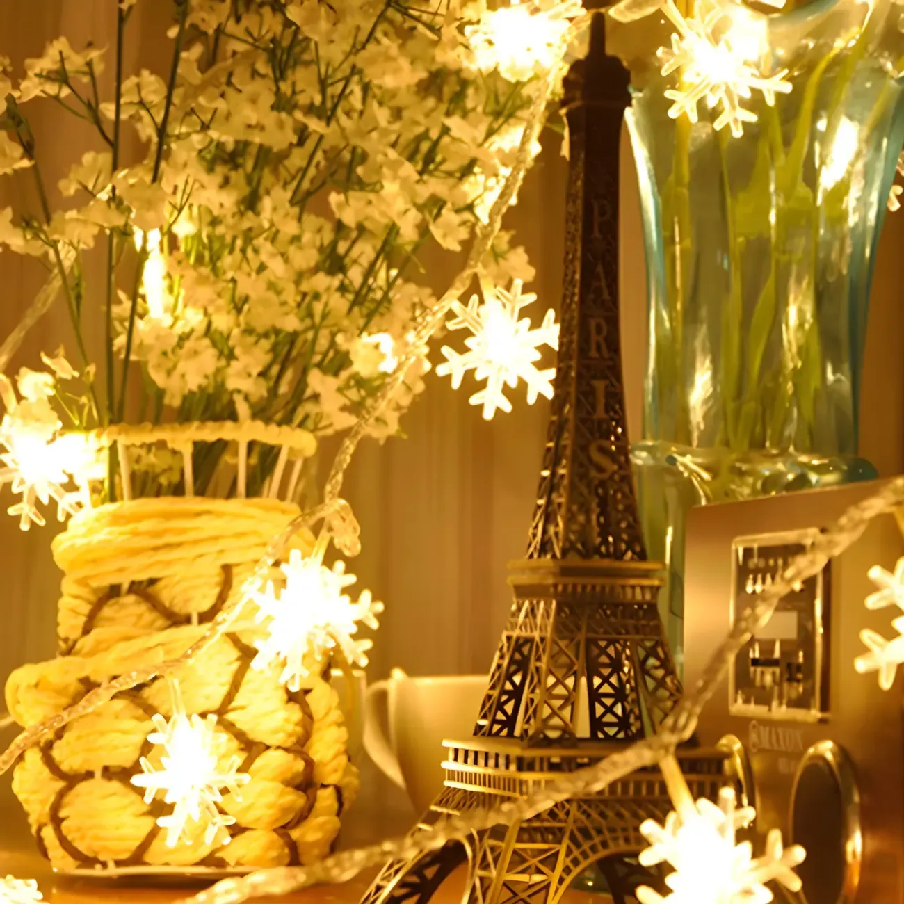 Snowflake Color-Changing LED Colorful String Light Image - 14