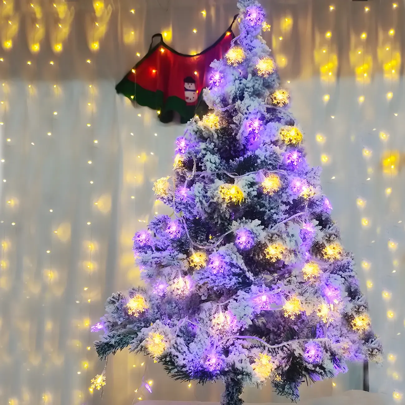 Snowflake Color-Changing LED Colorful String Light Image - 16