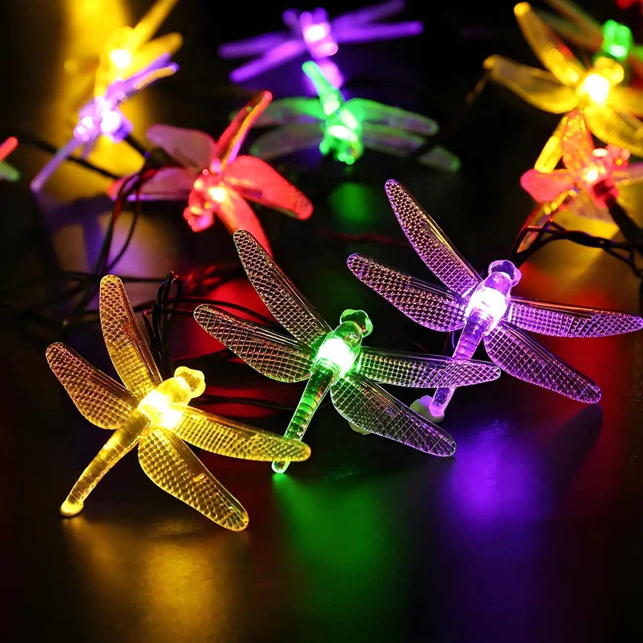 Dragonfly Solar Waterproof LED String Light Image - 3 | homeyfad