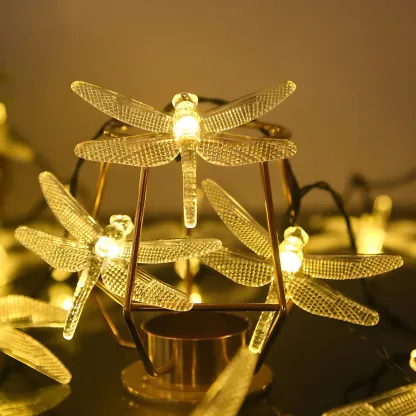 Dragonfly Solar Waterproof LED String Light Image - 4