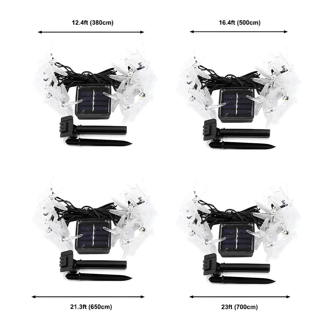 Dragonfly Solar Waterproof LED String Light #size