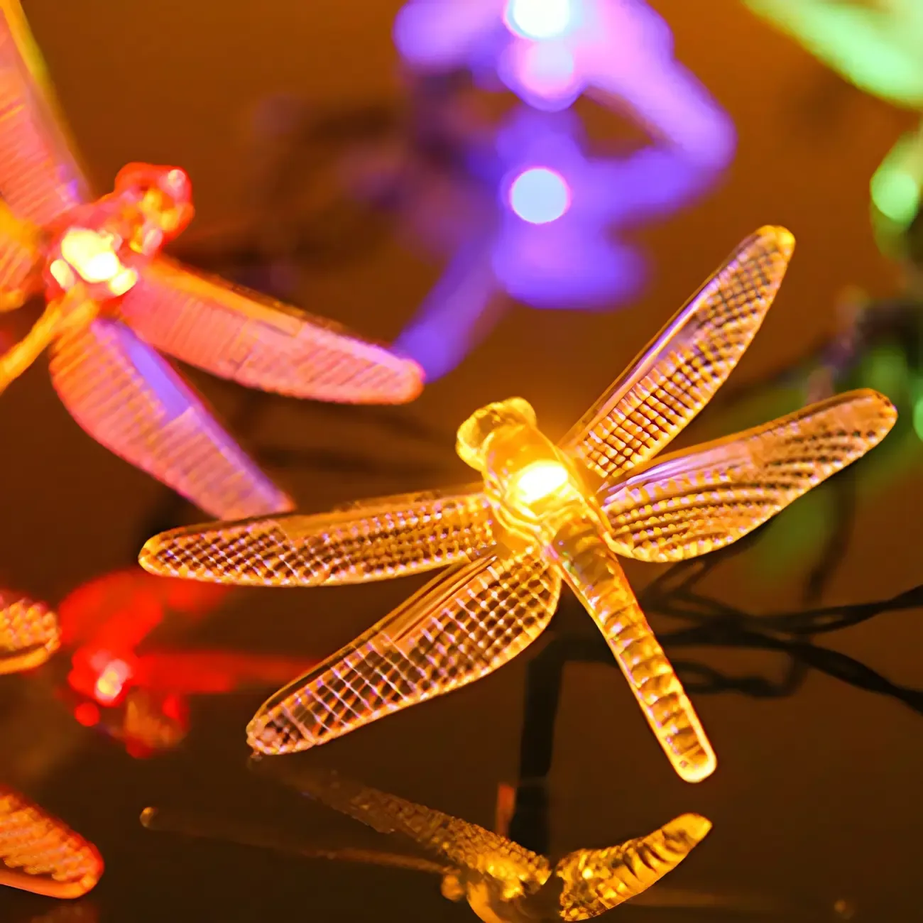 Dragonfly Solar Waterproof LED String Light Image - 6
