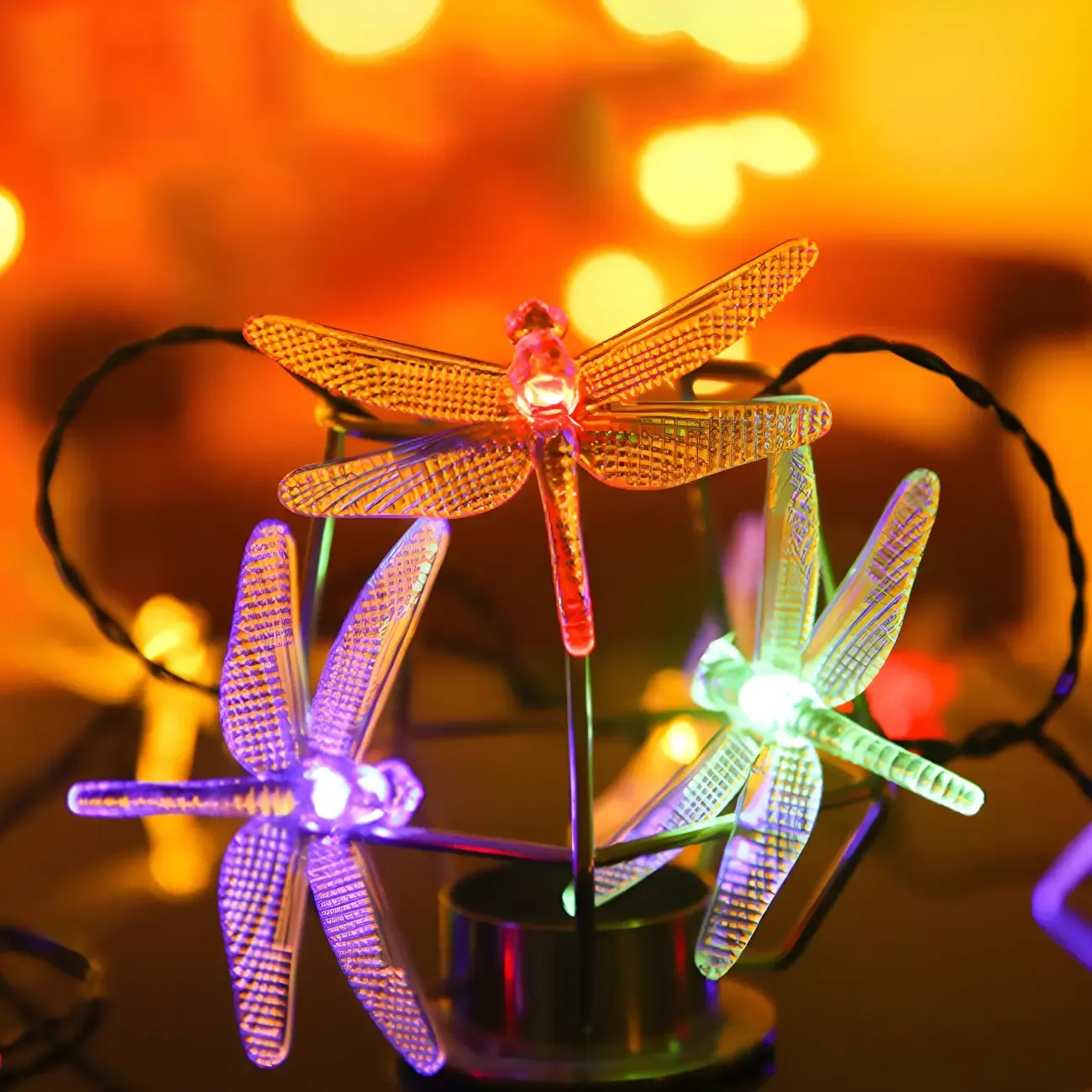 Dragonfly Solar Waterproof LED String Light Image - 7