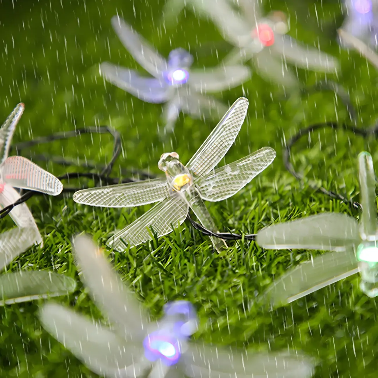 Dragonfly Solar Waterproof LED String Light Image - 8