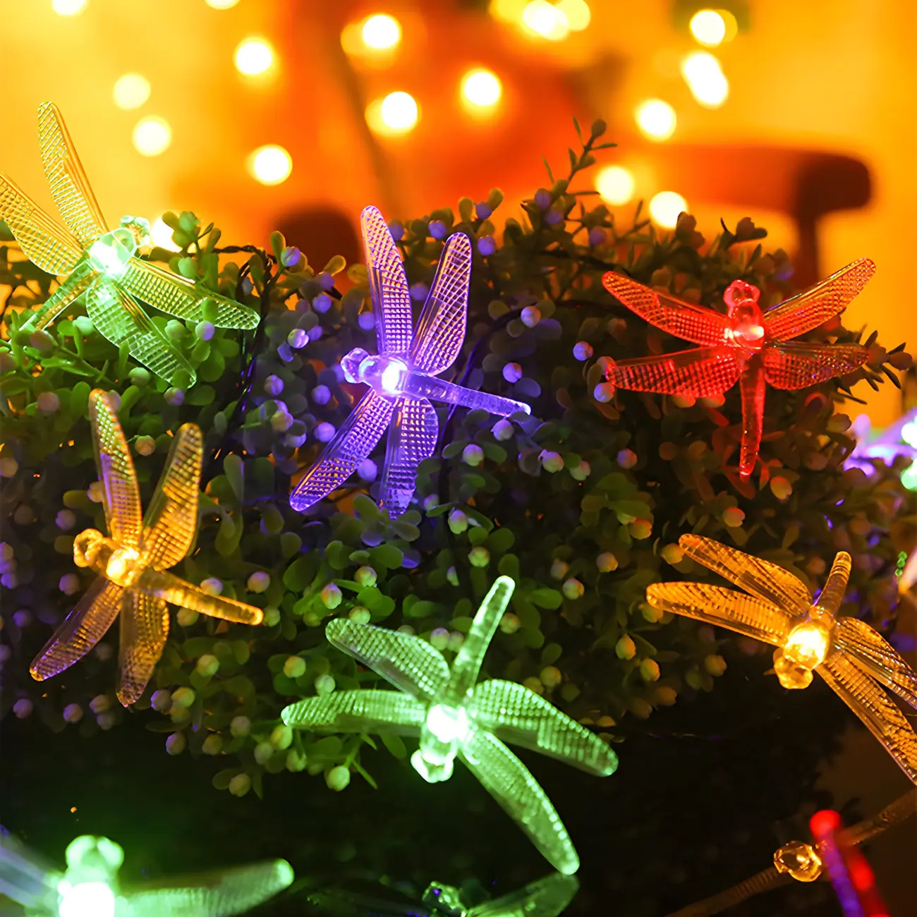 Dragonfly Solar Waterproof LED String Light Image - 9 | homeyfad