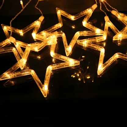 8.2ft Colorful Plastic Star Curtain String Light Image - 5