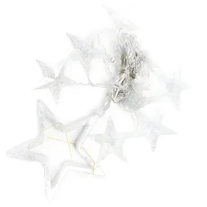 8.2ft Colorful Plastic Star Curtain String Light Image - 13