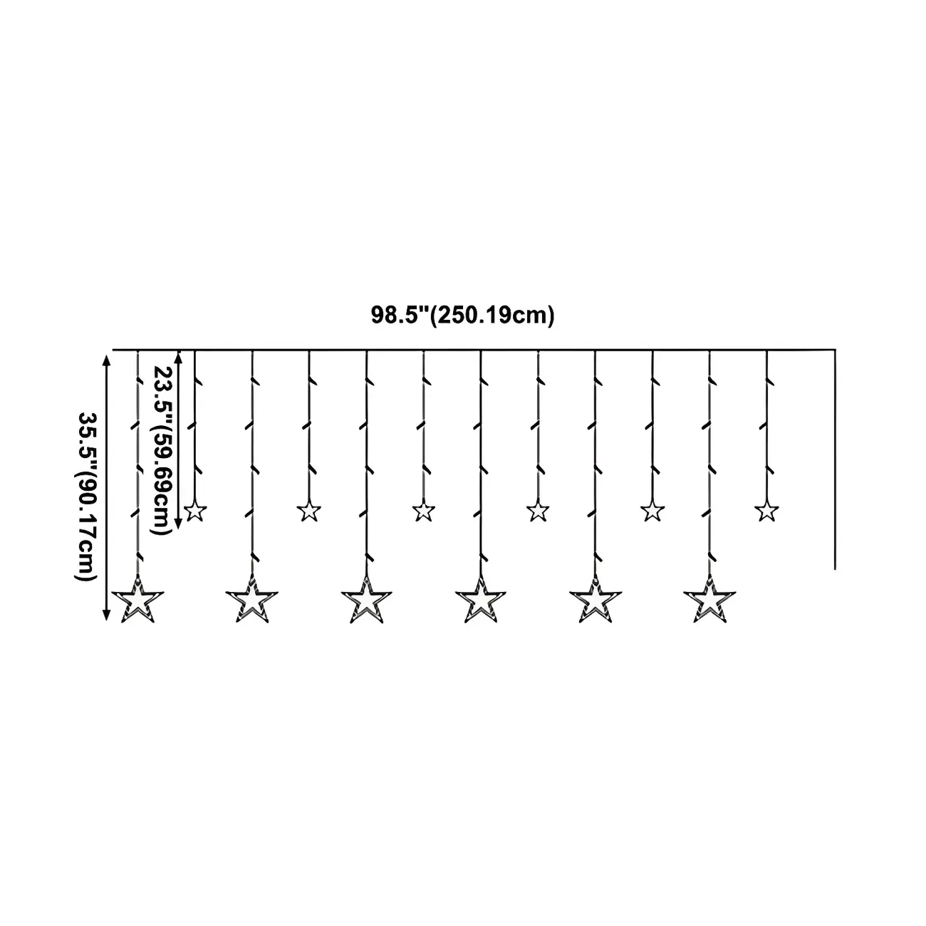 8.2ft Colorful Plastic Star Curtain String Light Image - 14 | homeyfad