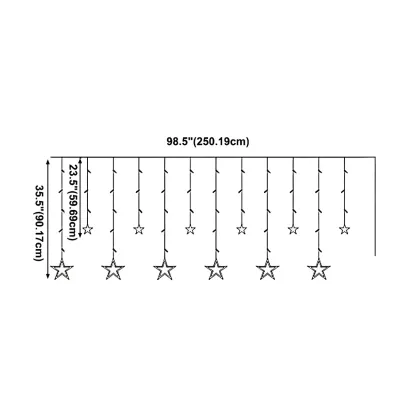 8.2ft Colorful Plastic Star Curtain String Light Image - 14