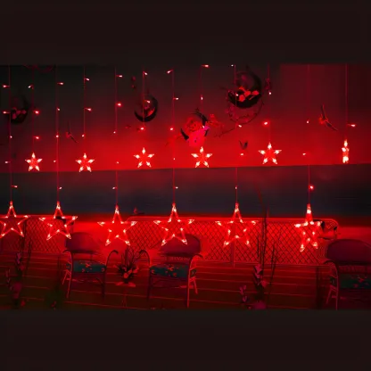 8.2ft Colorful Plastic Star Curtain String Light Image - 6