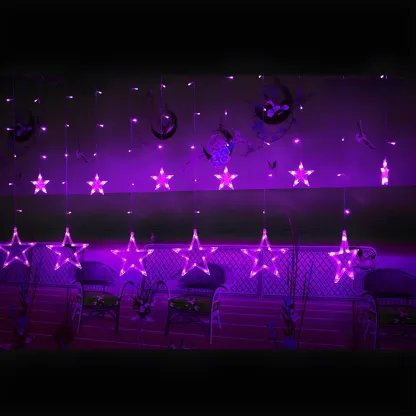 8.2ft Colorful Plastic Star Curtain String Light Image - 8