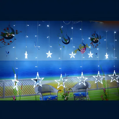 8.2ft Colorful Plastic Star Curtain String Light Image - 4