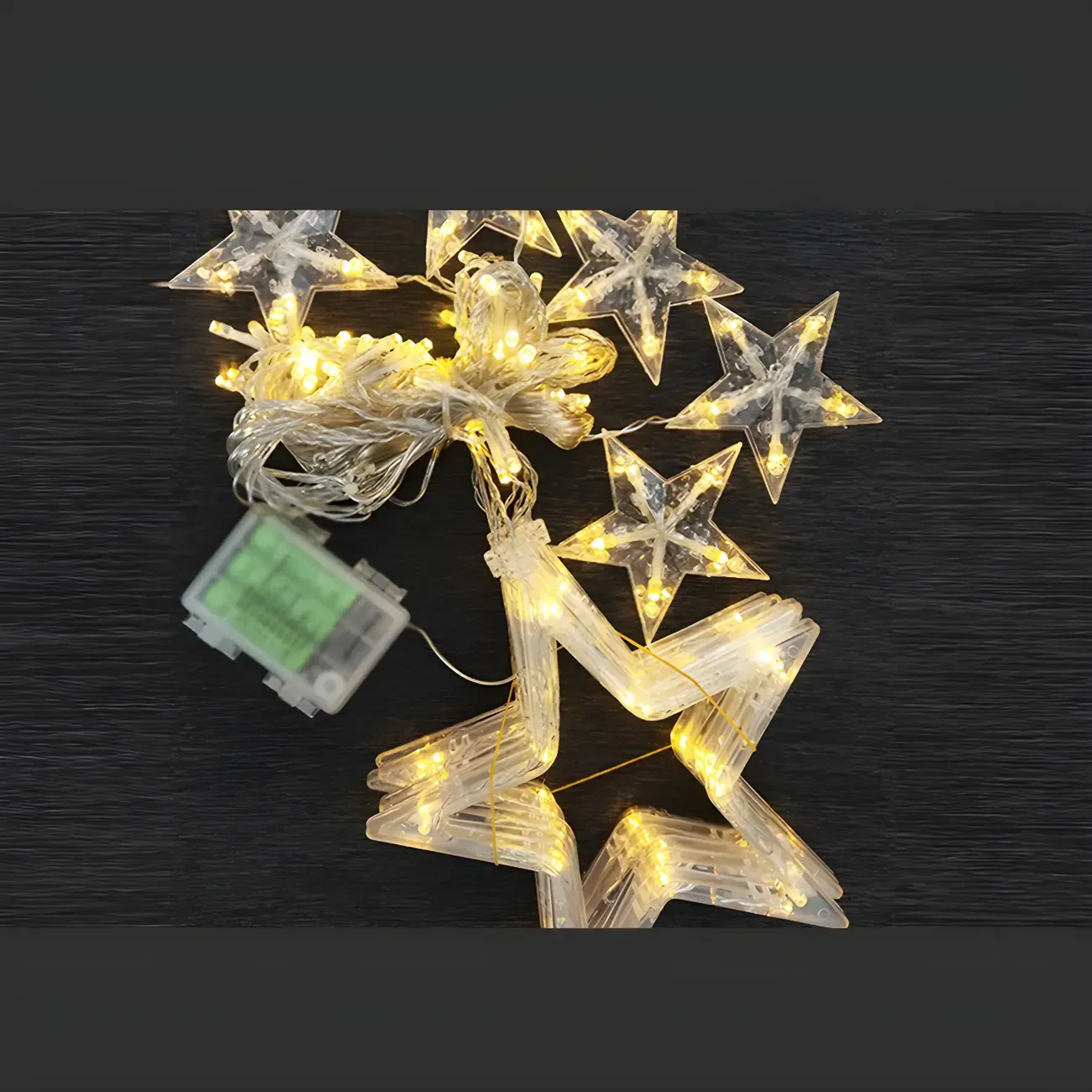 8.2ft Colorful Plastic Star Curtain String Light Image - 11