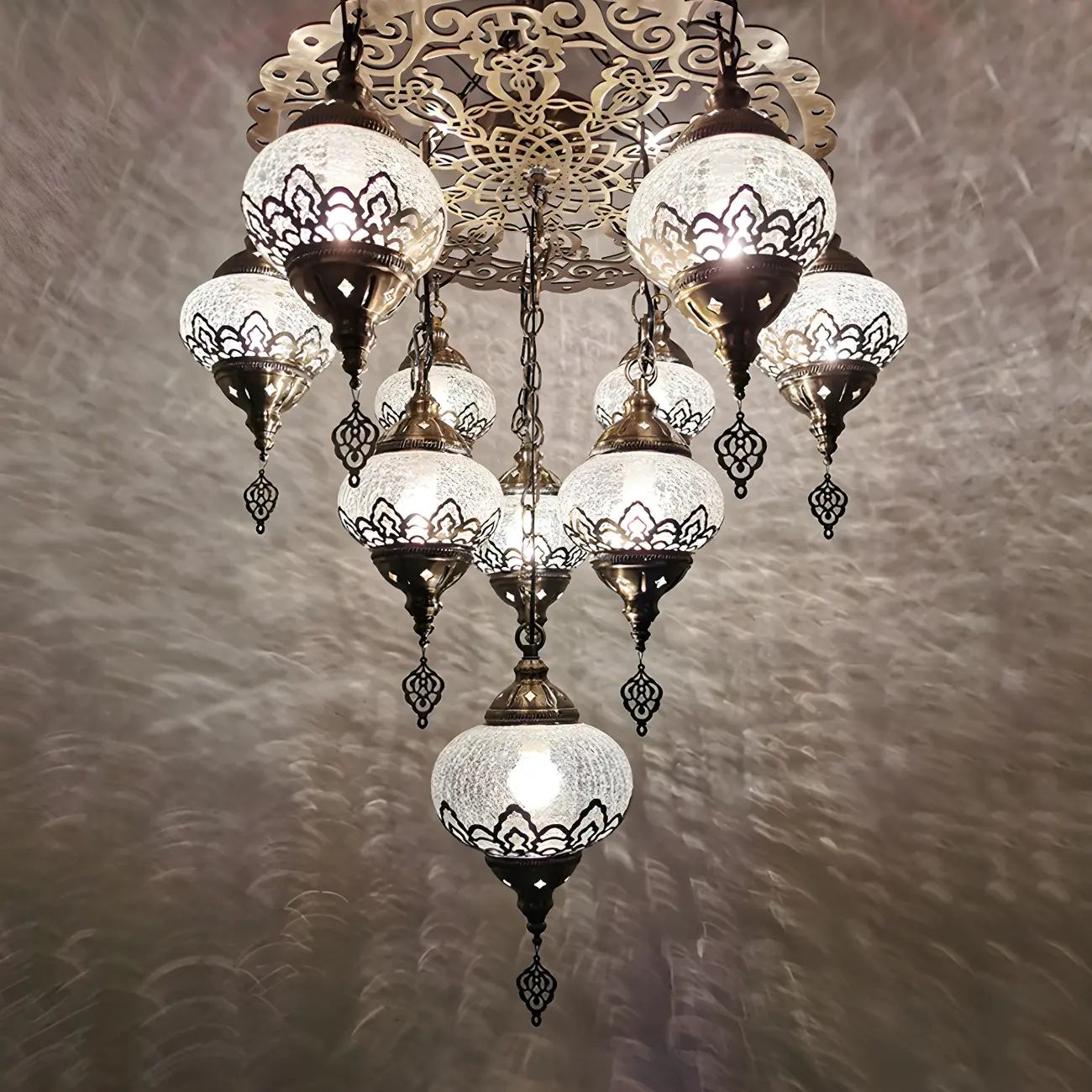 Bronze Crystal Glass Chandelier Ornament Unique Design | homeyfad