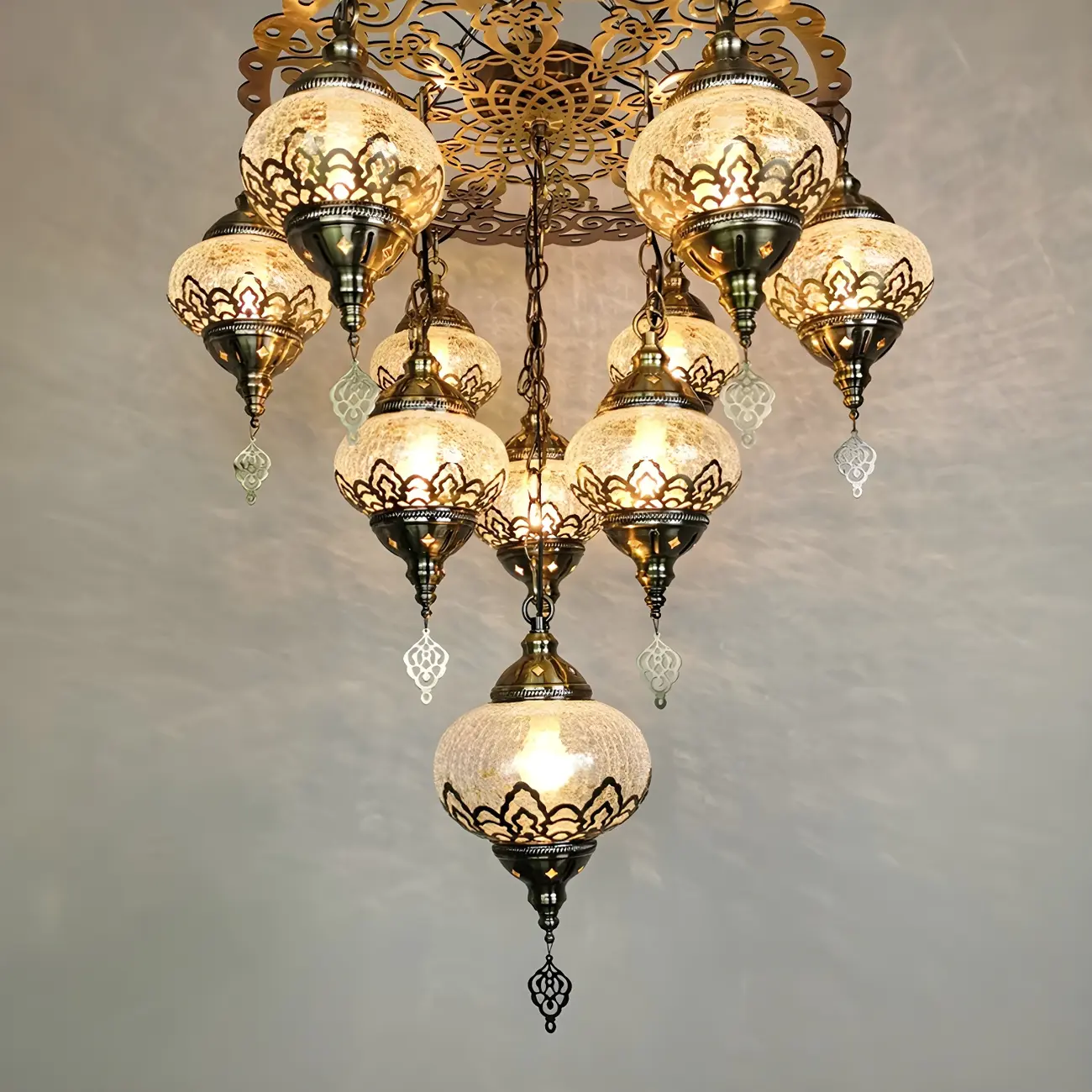 Bronze Crystal Glass Chandelier Ornament Unique Design | homeyfad