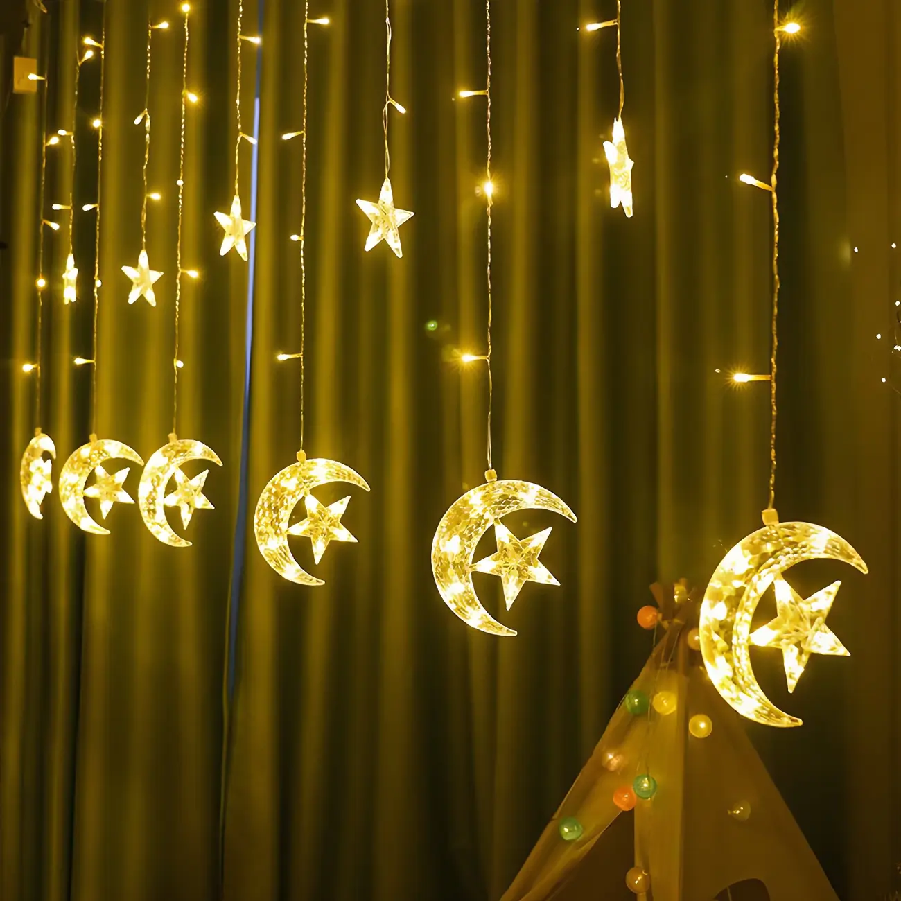 Star Moon Hanging Decorative LED String Light Image - 6 | homeyfad