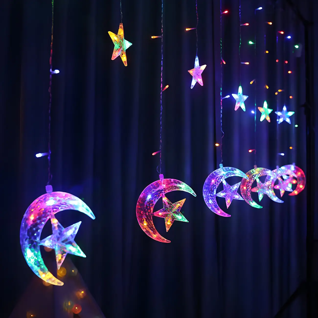 Star Moon Hanging Decorative LED String Light Image - 4 | homeyfad