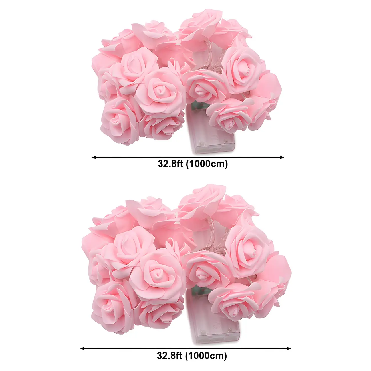 Romantic Pink and White Rose Floral String Light Image - 7 | homeyfad