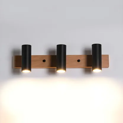 Cylinder White/Black 4-Light Bathroom Vanity Lights in Hardwired Image - 3