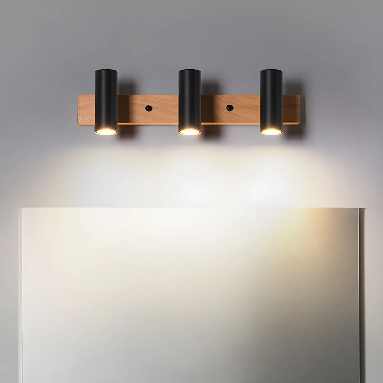 Cylinder White/Black 4-Light Bathroom Vanity Lights in Hardwired Image - 4 | homeyfad