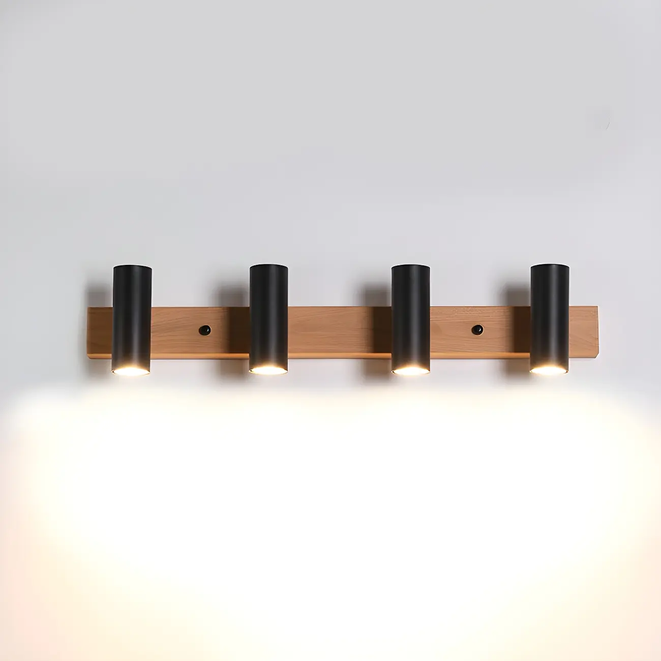 Cylinder White/Black 4-Light Bathroom Vanity Lights in Hardwired Image - 7 | homeyfad