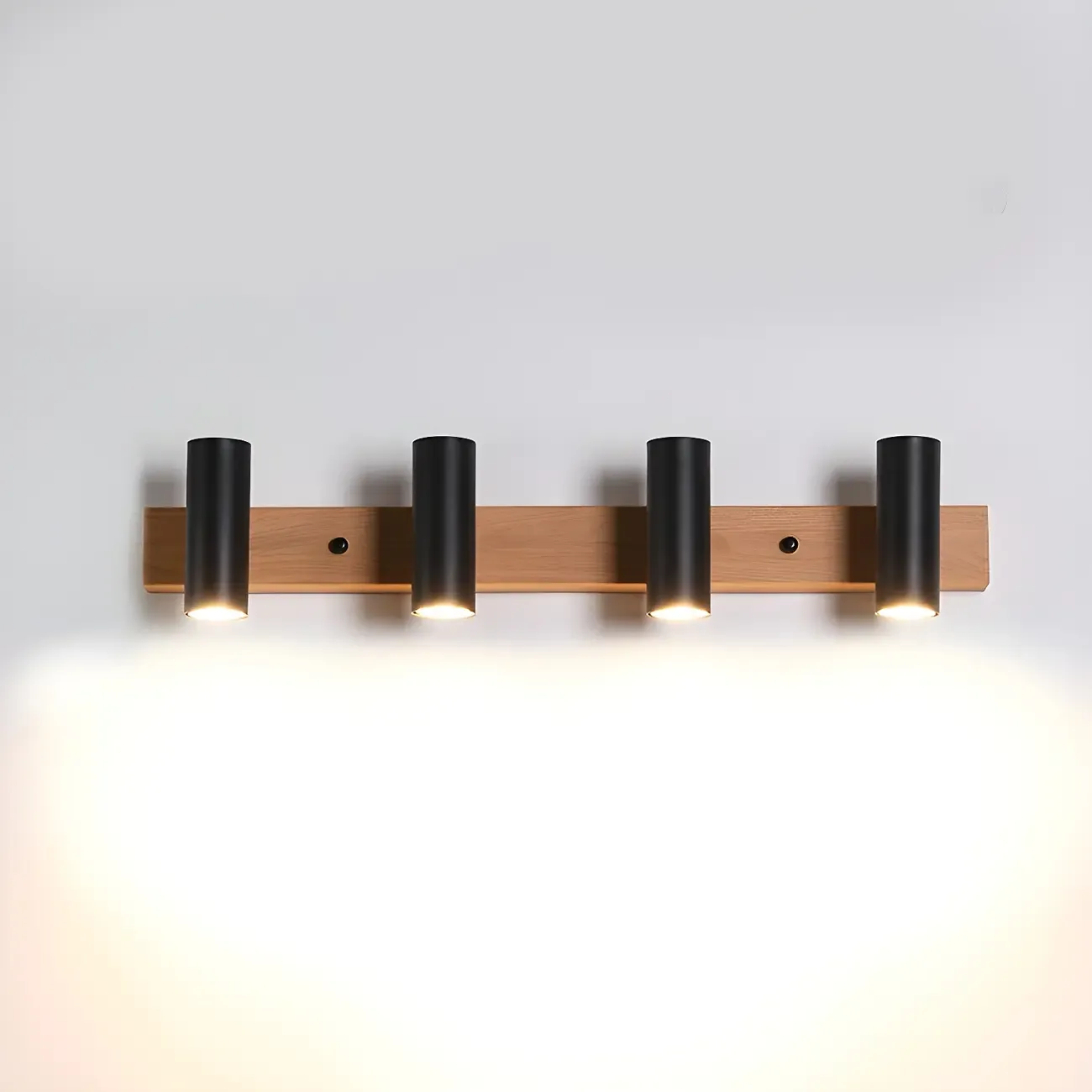 Cylinder White/Black 4-Light Bathroom Vanity Lights in Hardwired Image - 7