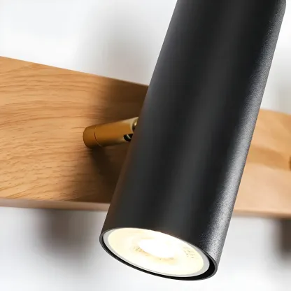 Cylinder White/Black 4-Light Bathroom Vanity Lights in Hardwired Image - 12