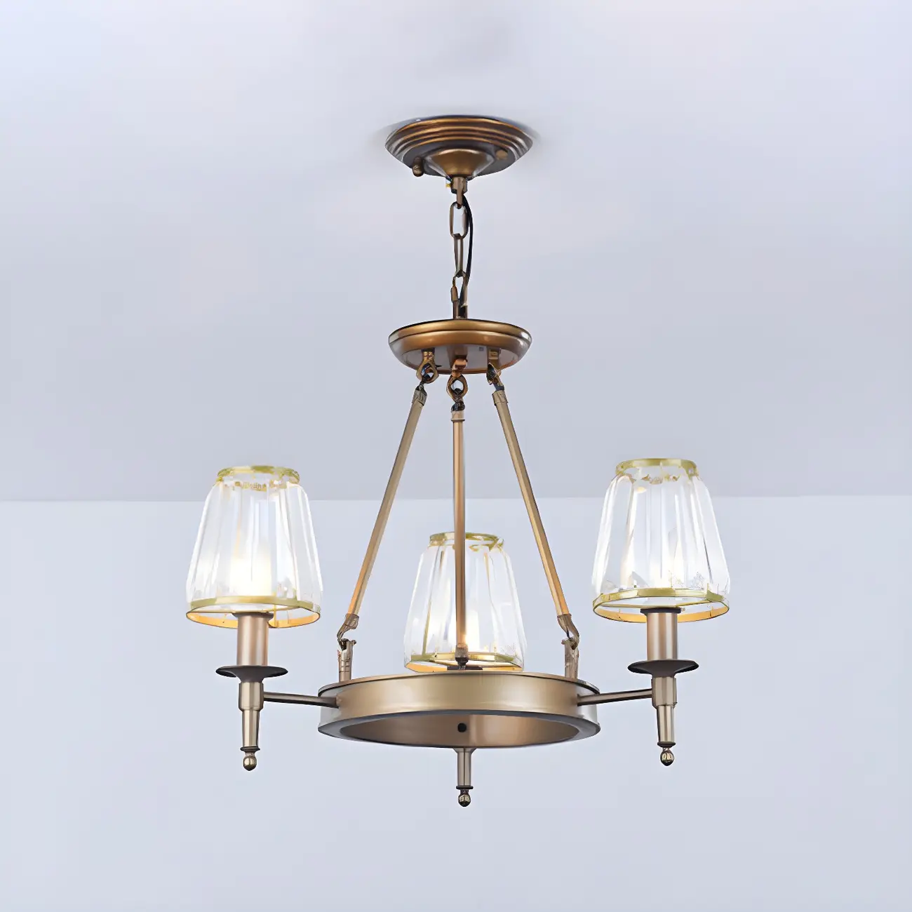 Vintage Metal Chandelier with Glass Shades for Living Room Image - 15 | homeyfad