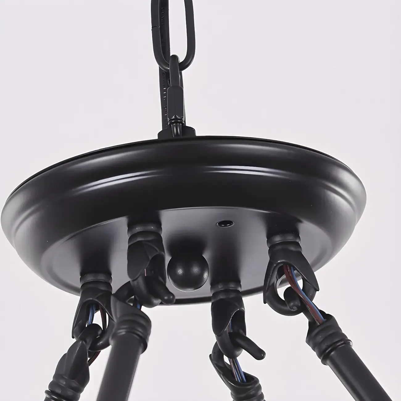 Vintage Metal Chandelier with Glass Shades for Living Room Image - 19