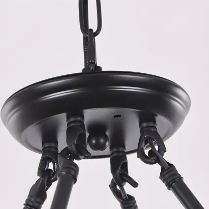 Vintage Metal Chandelier with Glass Shades for Living Room Image - 19